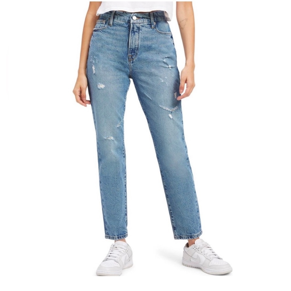 NWT Good American Good Classic High Rise Distressed Jeans - Size 6/28